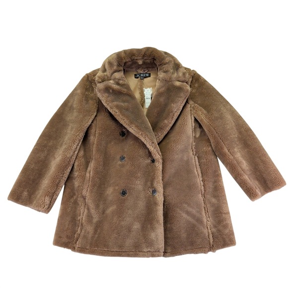 J.Crew Jackets & Blazers - J Crew Faux Fur Peacoat Teddy Coat Double Breast Warm Winter Jacket Women Large